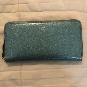 Kate Spade Blue Glitter Wallet!!